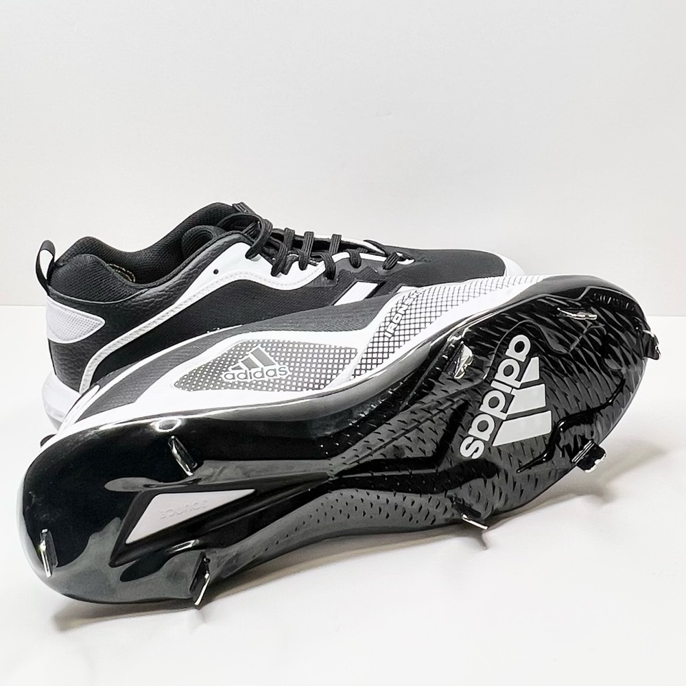Adidas Men’s Icon 6 Bounce Metal Cleats Black/White Size 13.5 - Picture 9 of 9